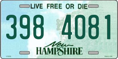NH license plate 3984081