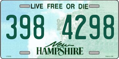 NH license plate 3984298