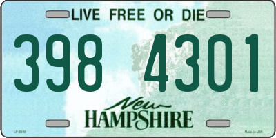 NH license plate 3984301