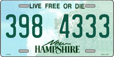 NH license plate 3984333