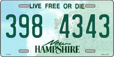 NH license plate 3984343