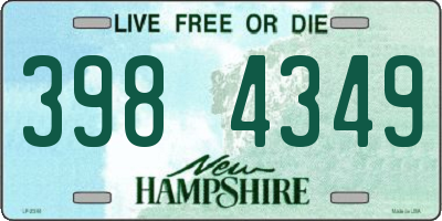 NH license plate 3984349