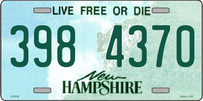 NH license plate 3984370