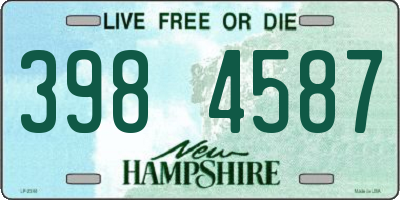 NH license plate 3984587