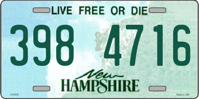 NH license plate 3984716