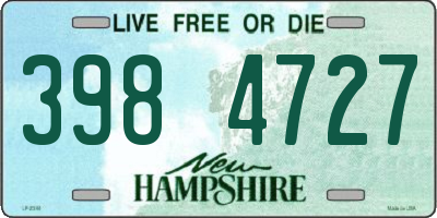 NH license plate 3984727