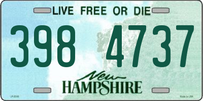 NH license plate 3984737