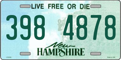 NH license plate 3984878