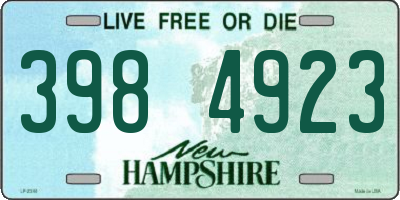 NH license plate 3984923
