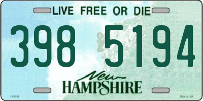 NH license plate 3985194