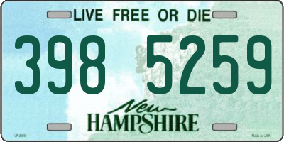 NH license plate 3985259