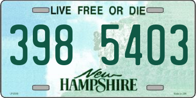 NH license plate 3985403