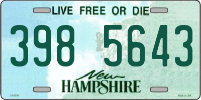 NH license plate 3985643