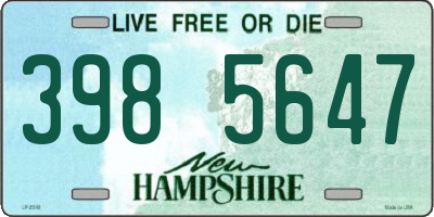 NH license plate 3985647