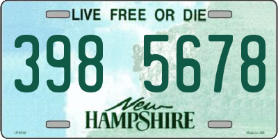 NH license plate 3985678