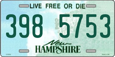 NH license plate 3985753