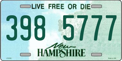 NH license plate 3985777