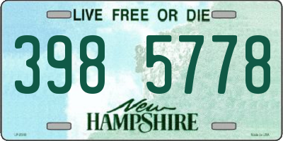 NH license plate 3985778