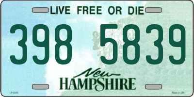 NH license plate 3985839