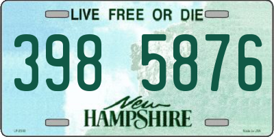 NH license plate 3985876