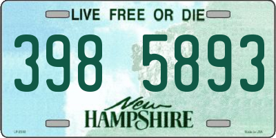 NH license plate 3985893