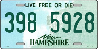 NH license plate 3985928