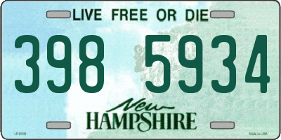 NH license plate 3985934
