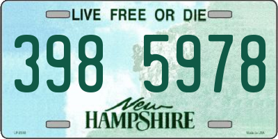 NH license plate 3985978