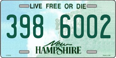 NH license plate 3986002