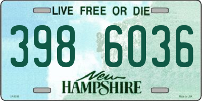 NH license plate 3986036