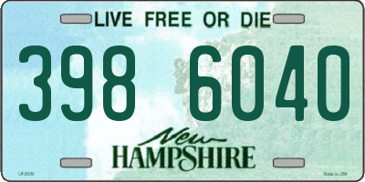 NH license plate 3986040