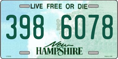 NH license plate 3986078