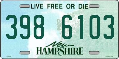 NH license plate 3986103