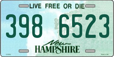 NH license plate 3986523