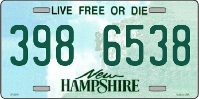 NH license plate 3986538