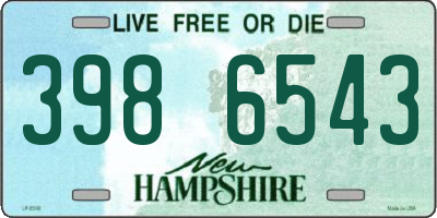 NH license plate 3986543