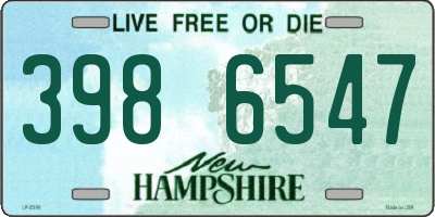 NH license plate 3986547