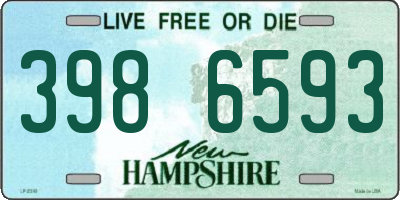 NH license plate 3986593