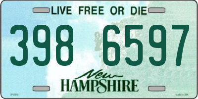 NH license plate 3986597