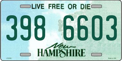 NH license plate 3986603