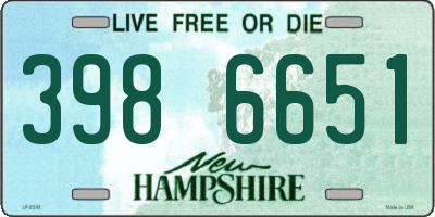 NH license plate 3986651