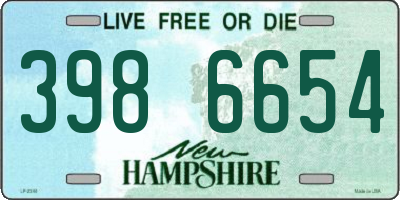 NH license plate 3986654