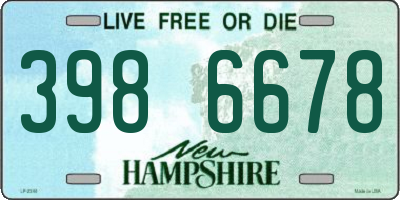 NH license plate 3986678