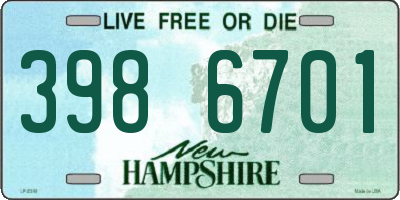 NH license plate 3986701