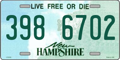 NH license plate 3986702