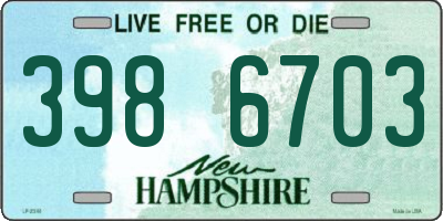 NH license plate 3986703