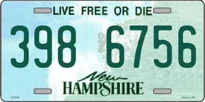 NH license plate 3986756