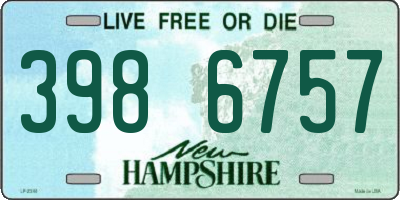 NH license plate 3986757