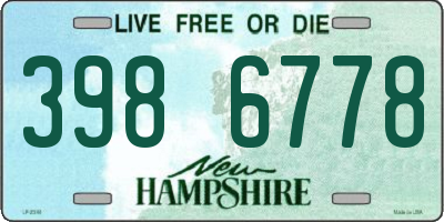 NH license plate 3986778