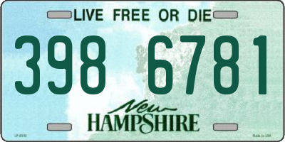 NH license plate 3986781